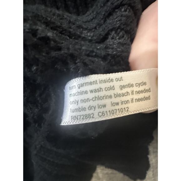 Fashion Bug 1X Black Knit Shrug Cardigan Short Sleeve Ramie Cotton Open Weave - Picture 7 of 8